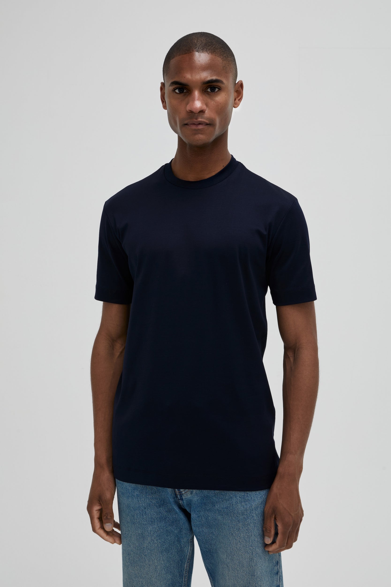 Valenza Interlock Supima T Shirt - Navy