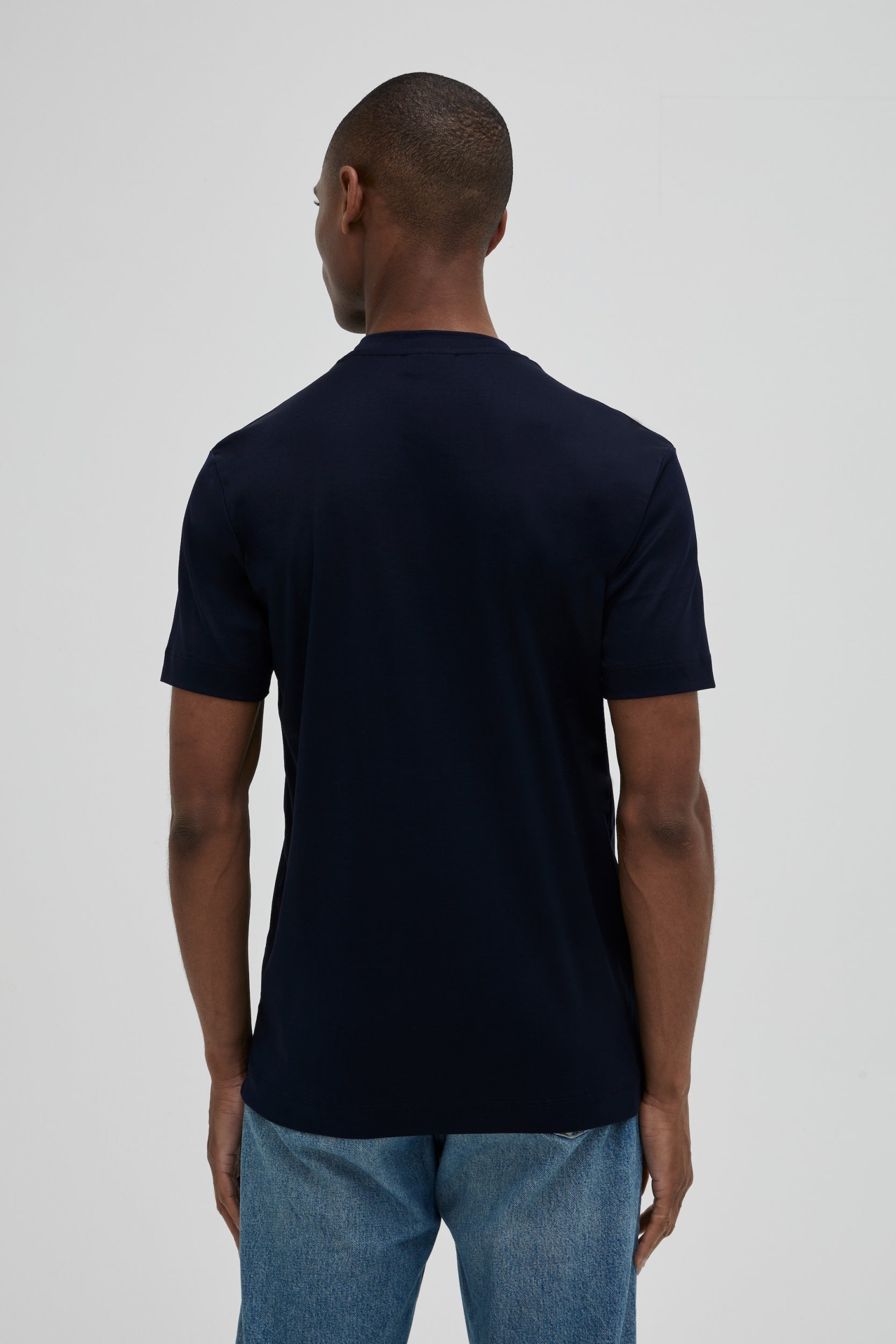 Valenza Interlock Supima T Shirt - Navy