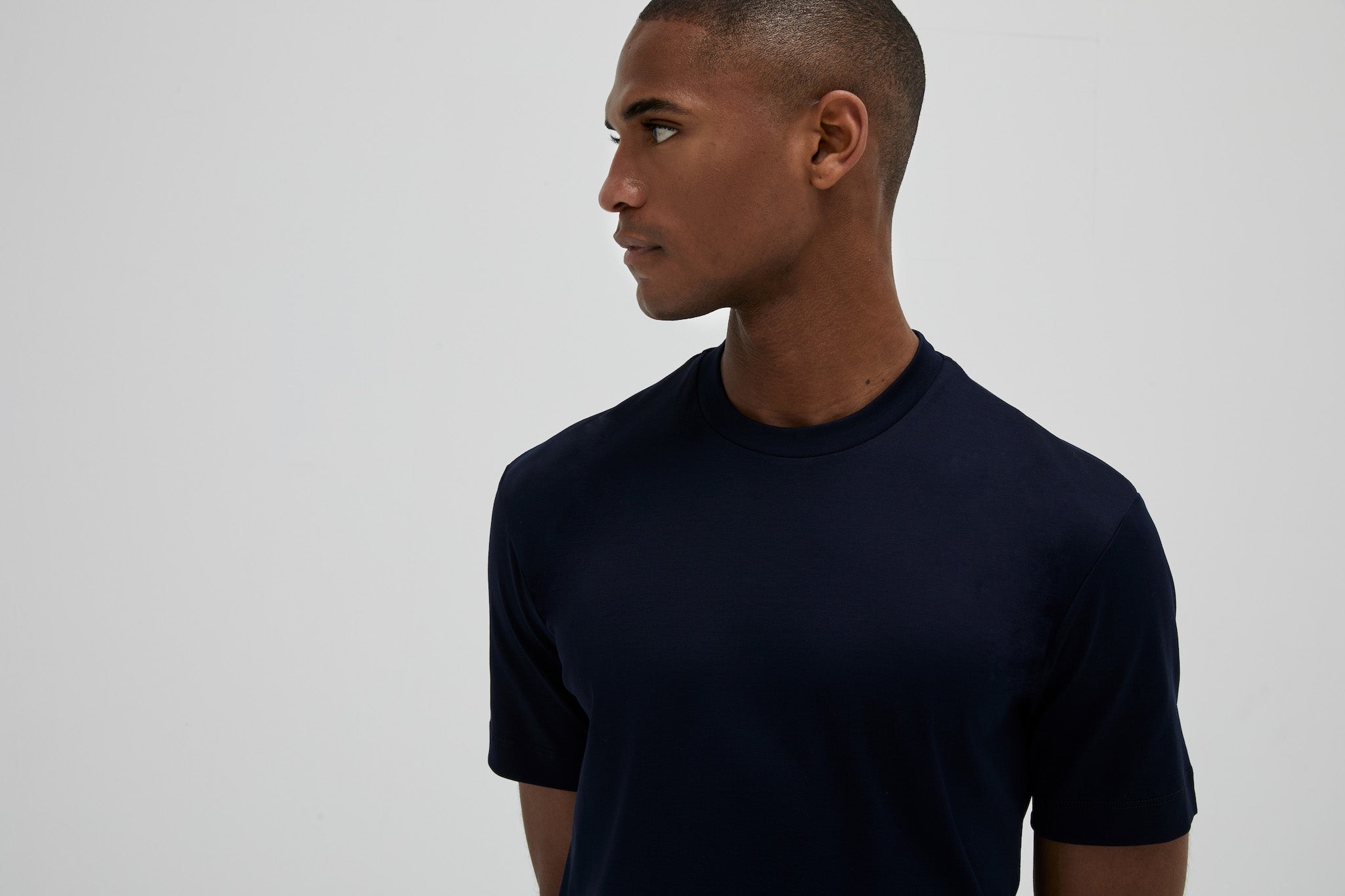 Valenza Interlock Supima T Shirt - Navy