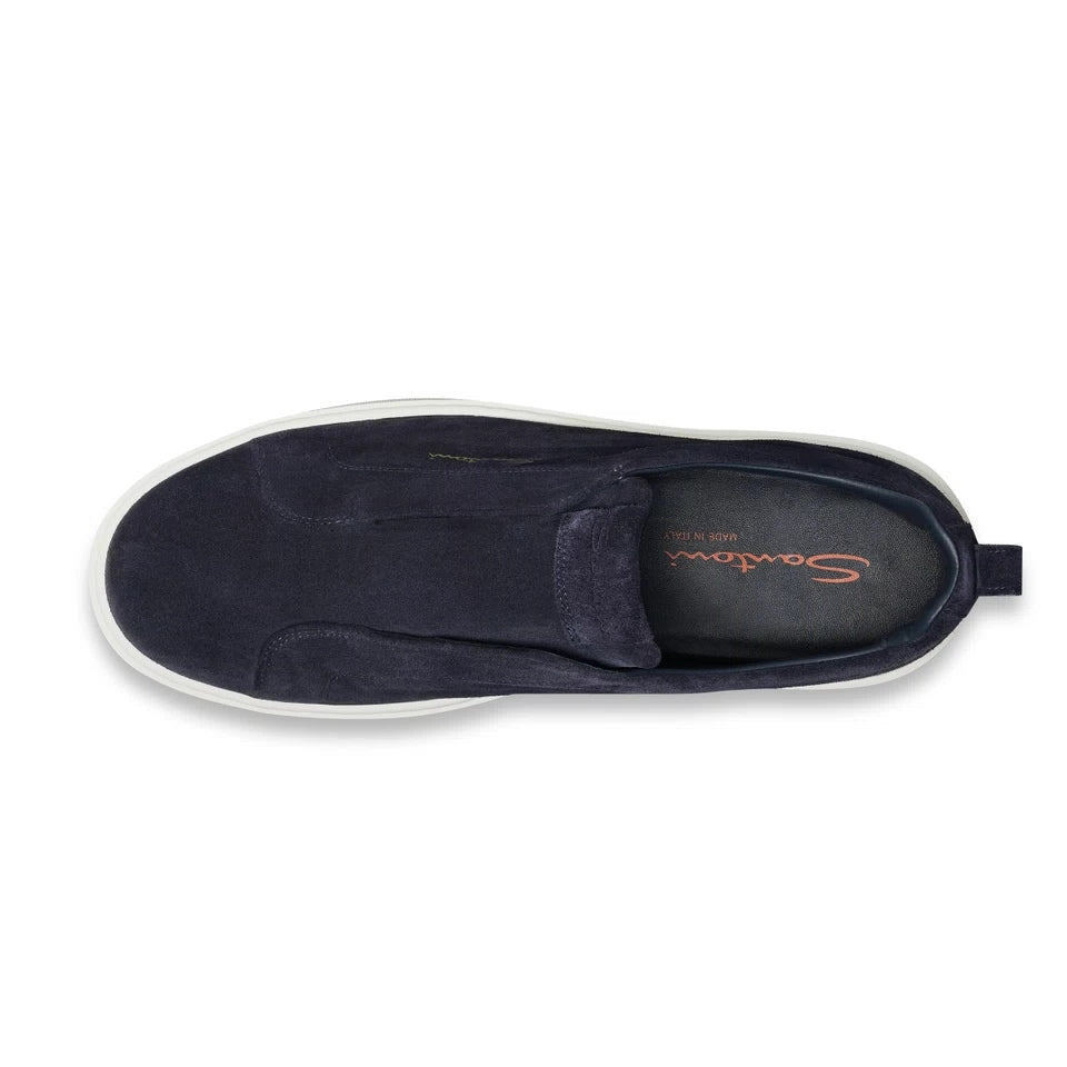 Santoni Slip-On Sneaker - Blauw Suede