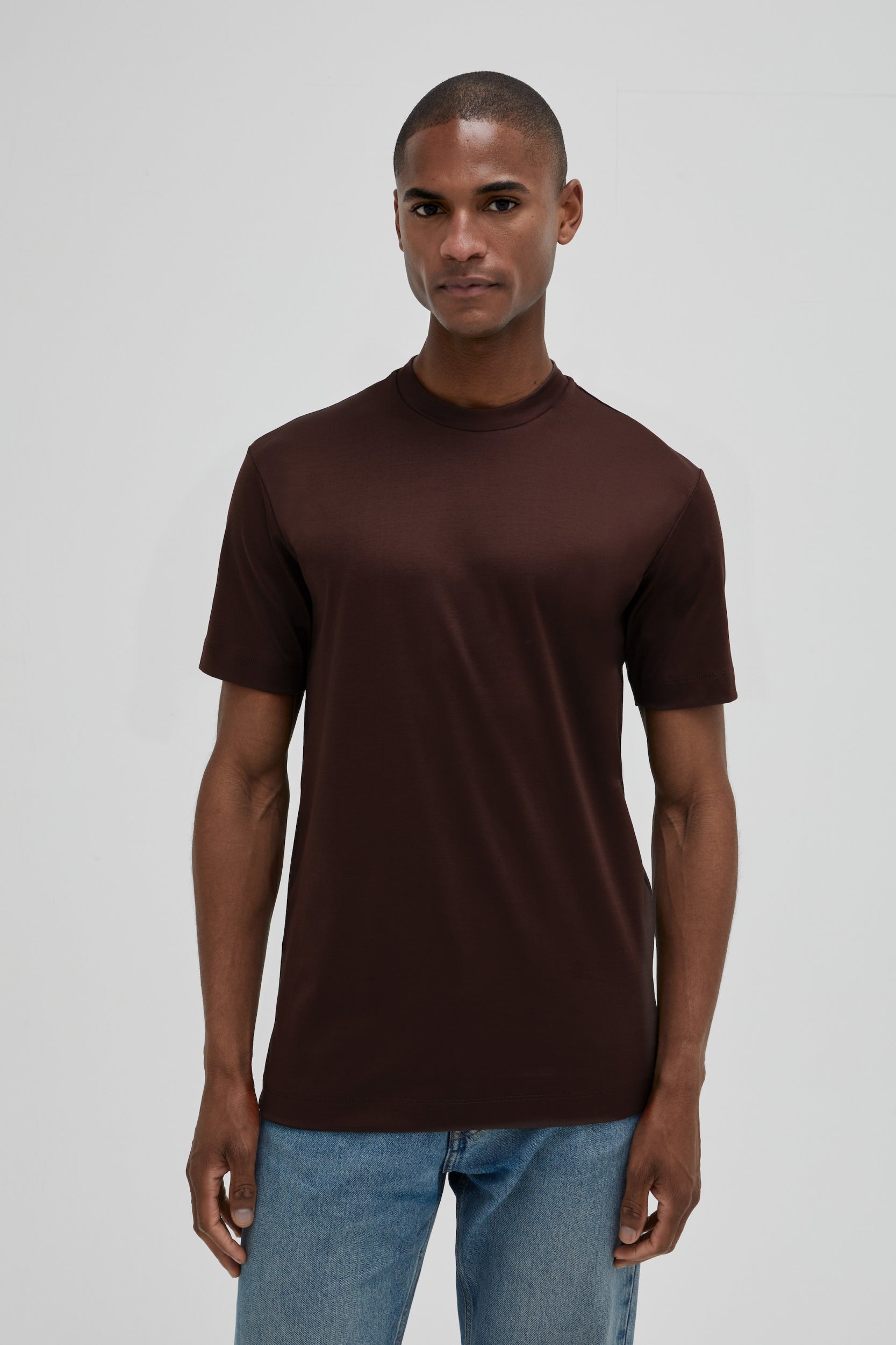 Valenza Interlock Supima T Shirt - Ebony Brown