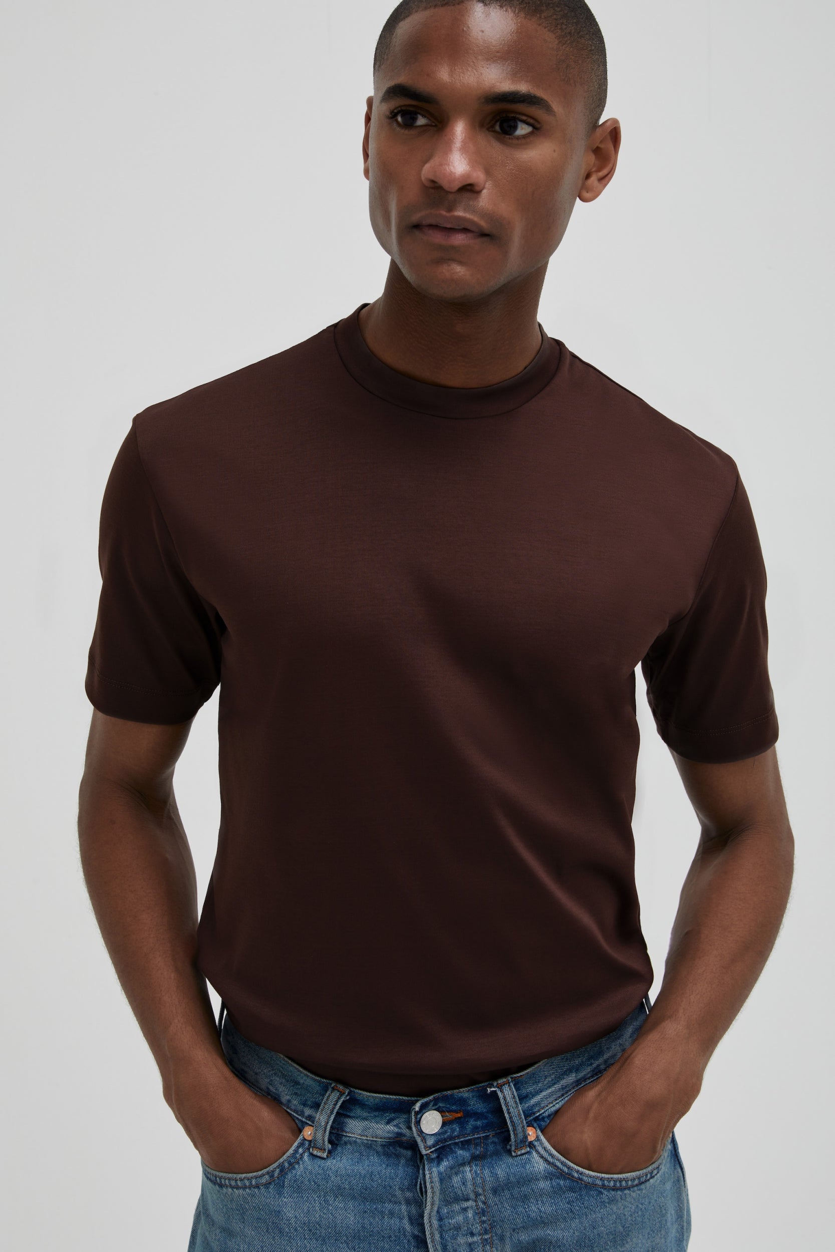 Valenza Interlock Supima T Shirt - Ebony Brown