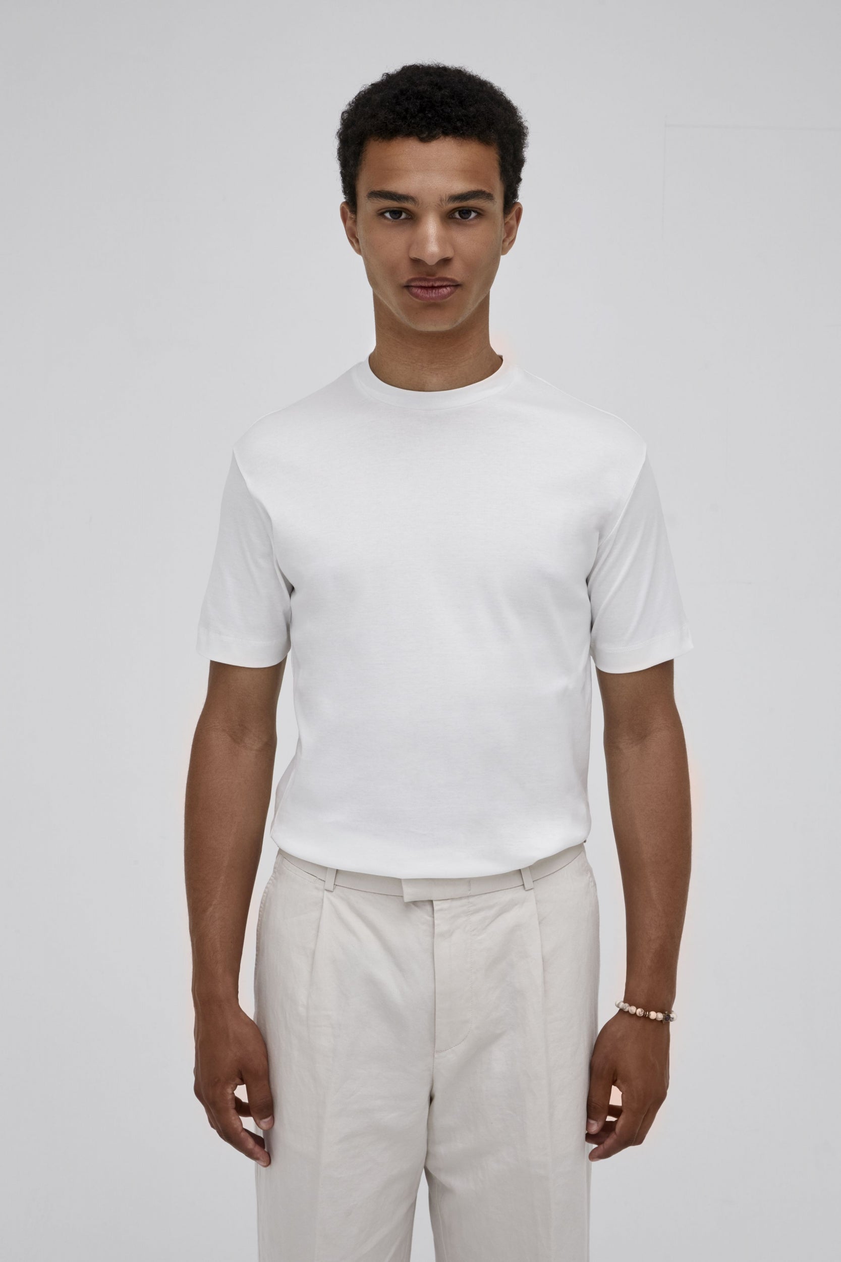 Valenza Interlock Supima T Shirt - Off-White