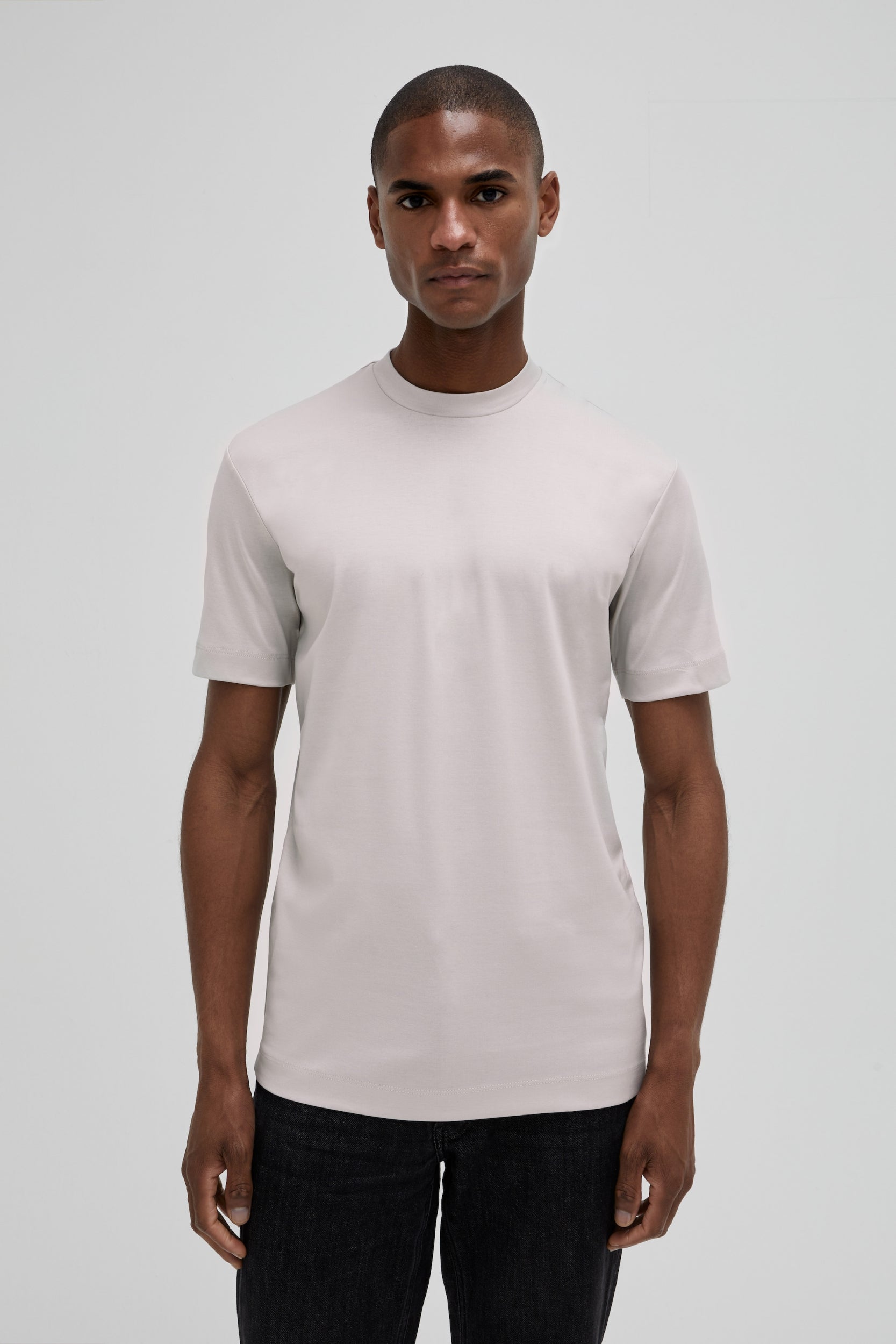 Valenza Interlock Supima T Shirt - Pearl Grey